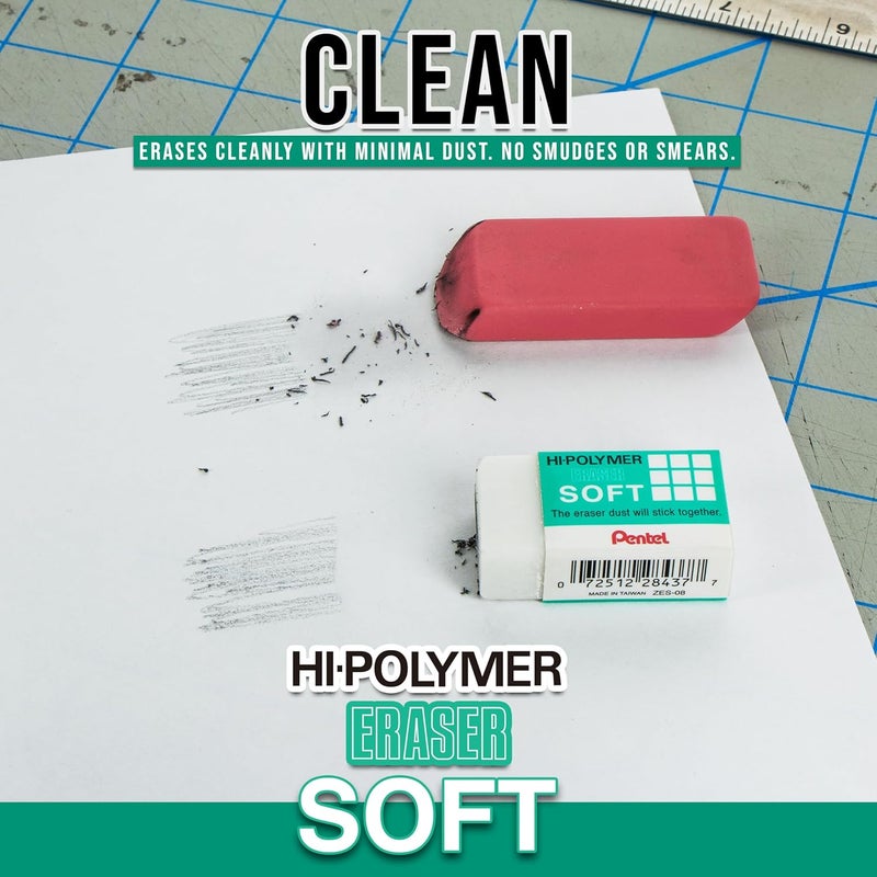 Pentel Hi-Polymer Soft Eraser, 36 Pack - Image 3